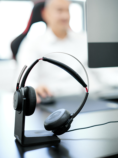 Headset on desk